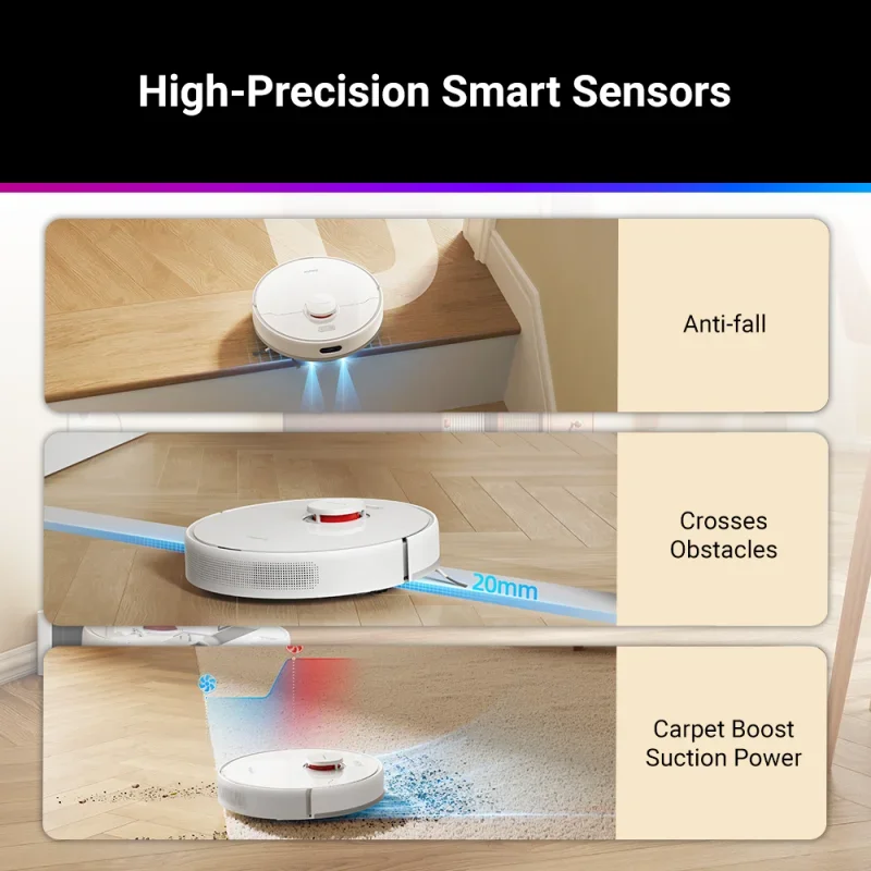 مكنسة كهربائية وتنظيف ممسحة روبوت ماكس ، شفط قوي ، كنس وممسحة 2 في 1 ، دقيقة وقت تشغيل ، ملاحة ليدار ،