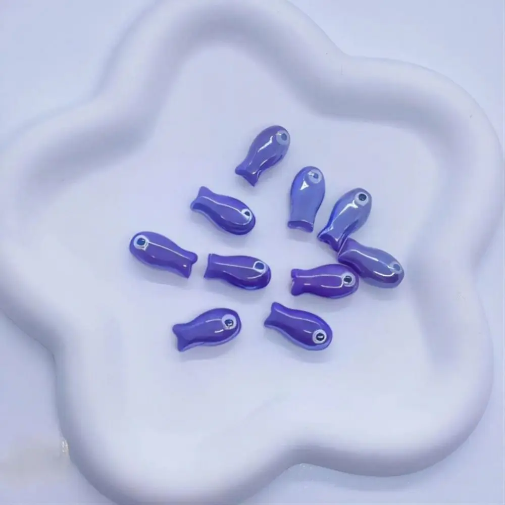10Pcs Handmade Craft Small Fish Beads Ceramic Cartoon Design Ceramic Spacer Loose Beads Necklace Earrings DIY Accessories