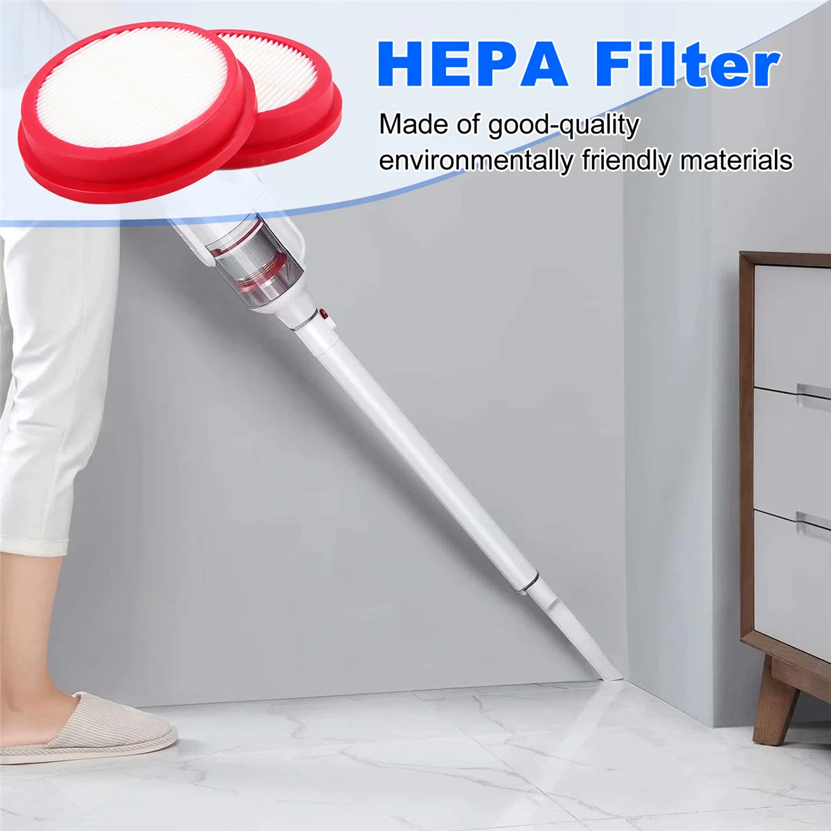 HOT 2Pcs Washable HEPA Filter Cleaning Tool Kit, Suitable for Puppy T10 Puppyoo T10 Pro Wireless Vacuum Cleaner