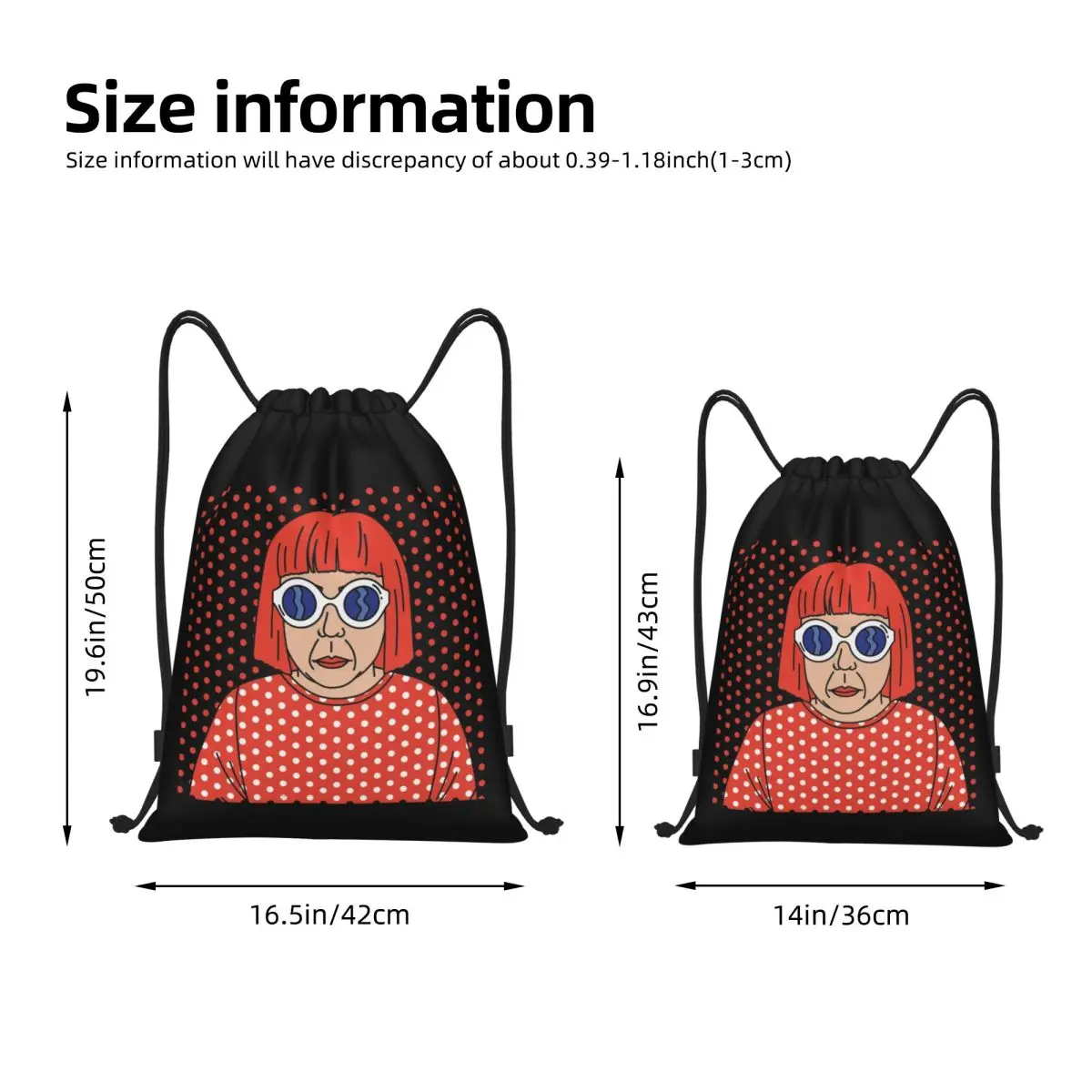 Yayoi Kusama Anime Drawstring Backpack Gym Sports Sackpack Polka Pop Aesthetic String Bags for Travel