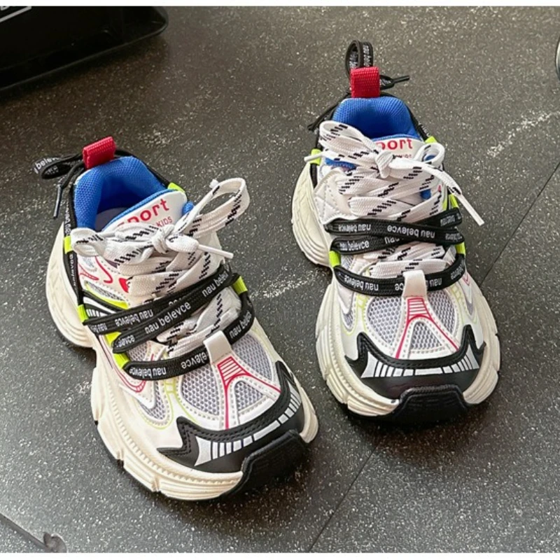 Children's Sports Shoes Boys and Girls 2026 Spring New Mesh Breathable Non-slip Wear-resistant Lightweight Running Shoes Outdoor