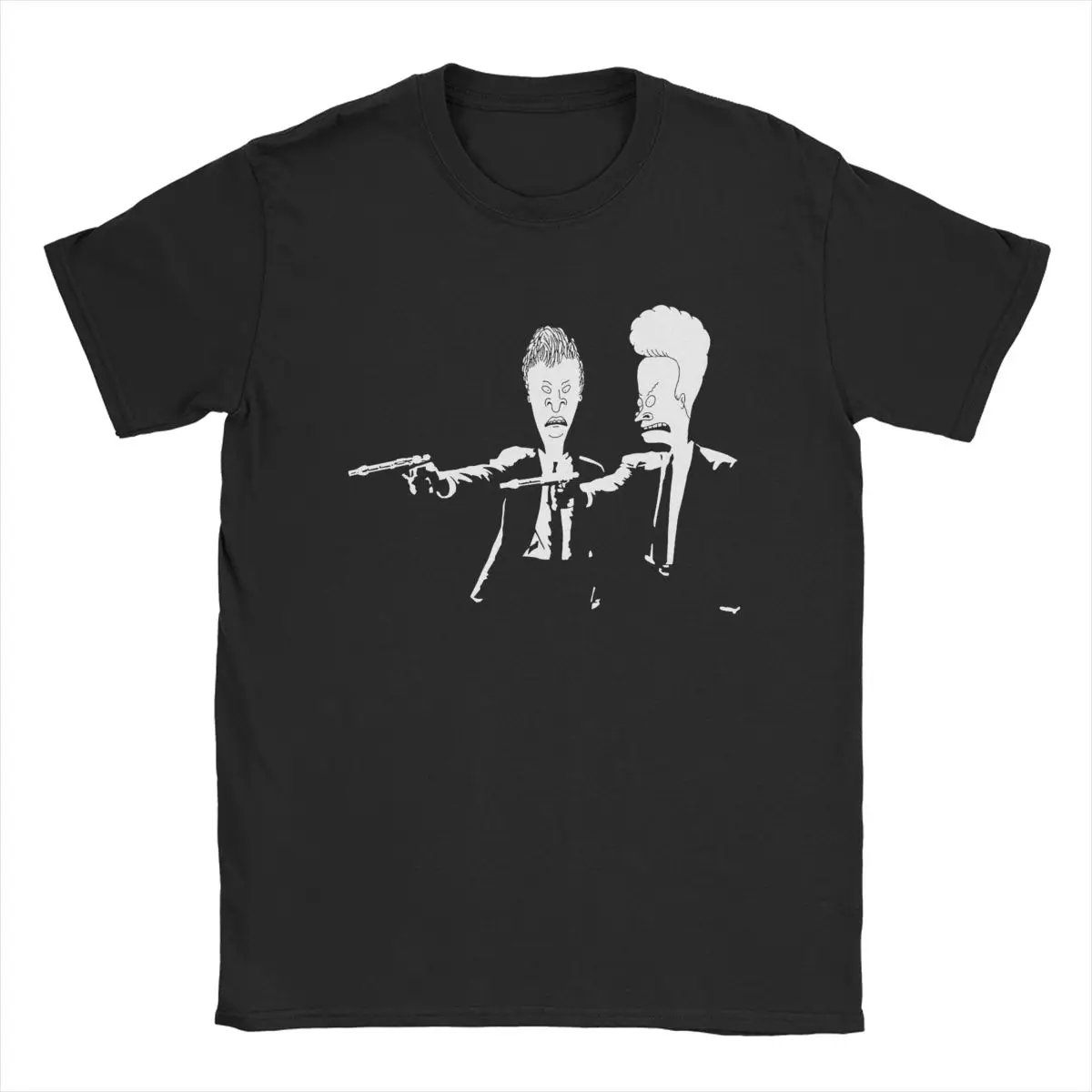 تي شيرت رجالي من Beavis And Butthead Pulp Fiction تي شيرت إبداعي بأكمام قصيرة ورقبة دائرية تي شيرت 100% ملابس مطبوعة قطنية