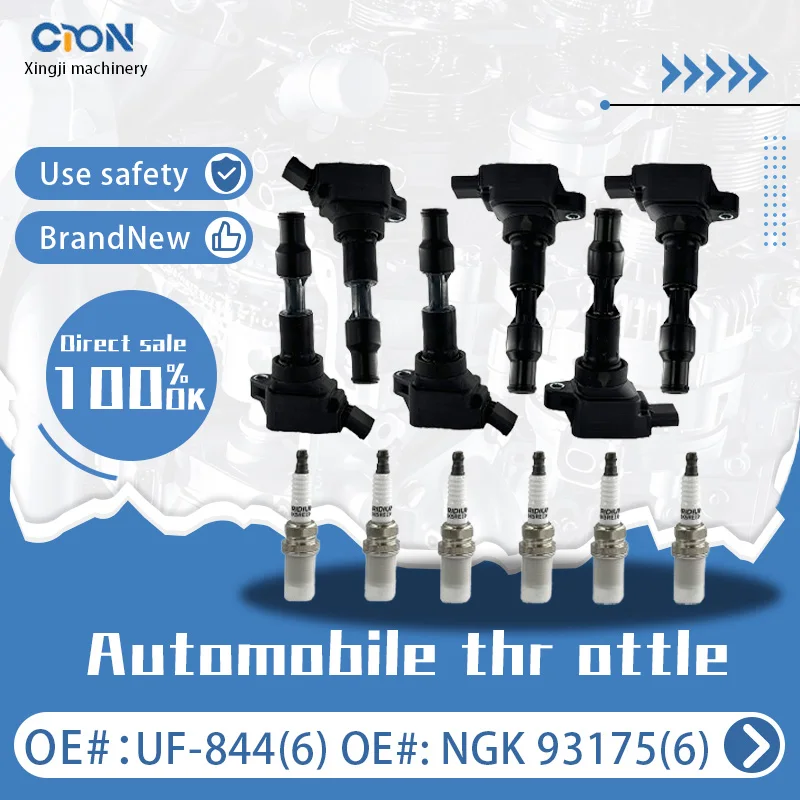 

a set of Xingji 6 Ignition Coil Packs and Spark Plugs For KIA Hyundai Genesis High quality and durable #UF844 And NGK #93175