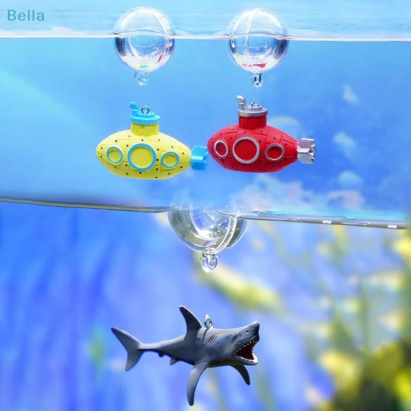 ♩Floating Shark Aquarium Decorations Adjustable Underwater Landscape Tank Ornaments Submarine Figurines Fish Tanks Decoration