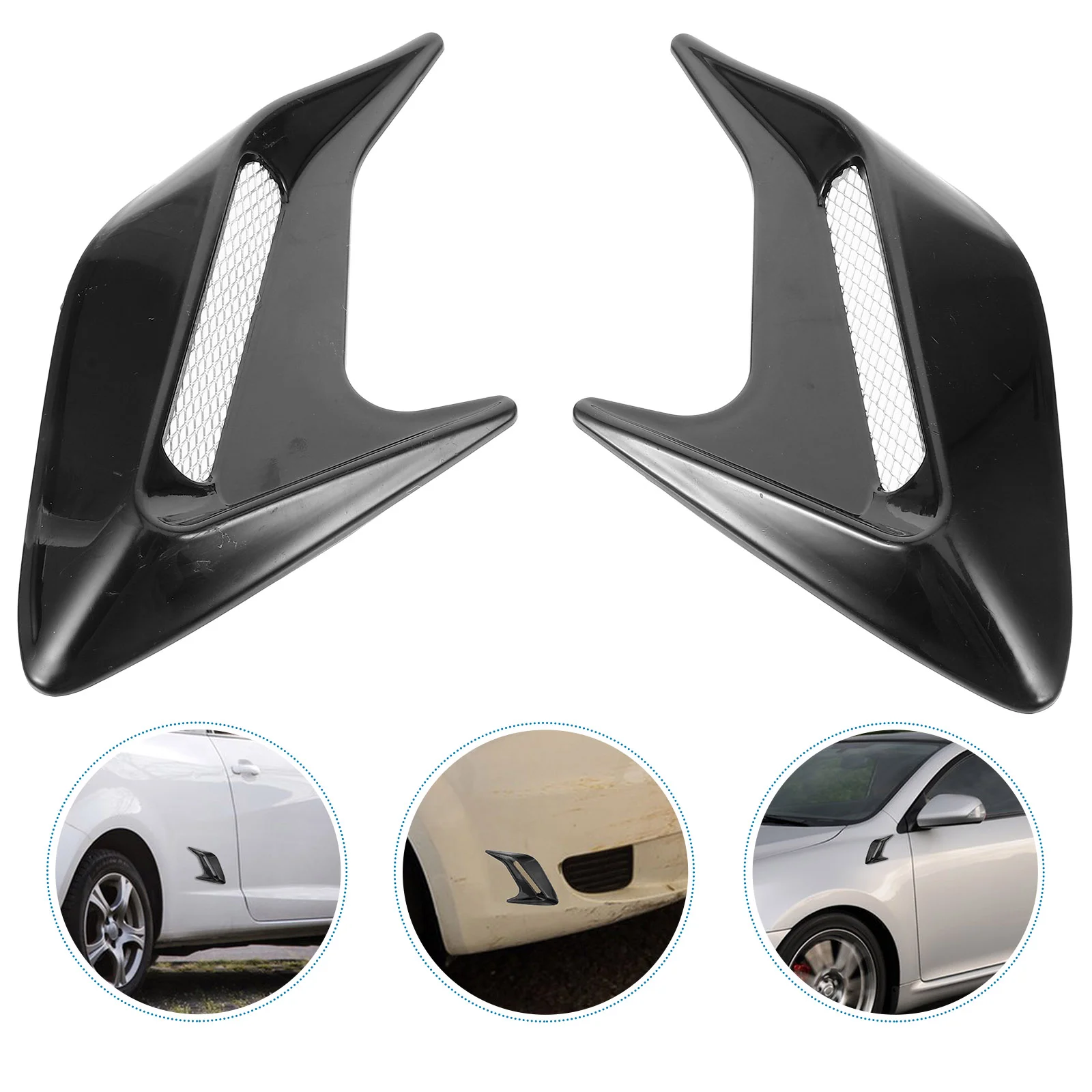 

Car Shark Decor Bonnet Vent Cover Decorate Air Flow Exterior Intake Stickers for Cars