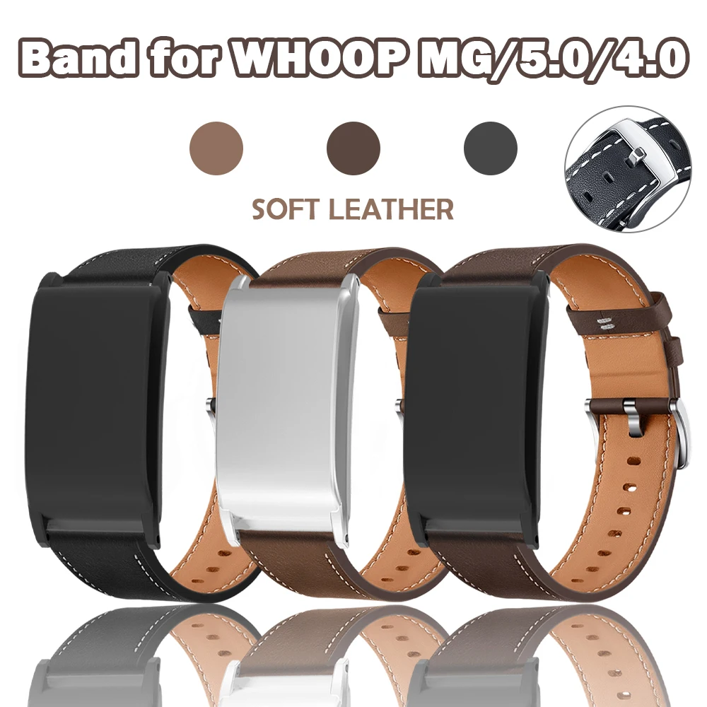 حزام ساعة جلدي لـ WHOOP 5.0 الأشرطة سوار بديل للأعمال مناسب لـ Whoop 4.0/5.0/MG/3.0