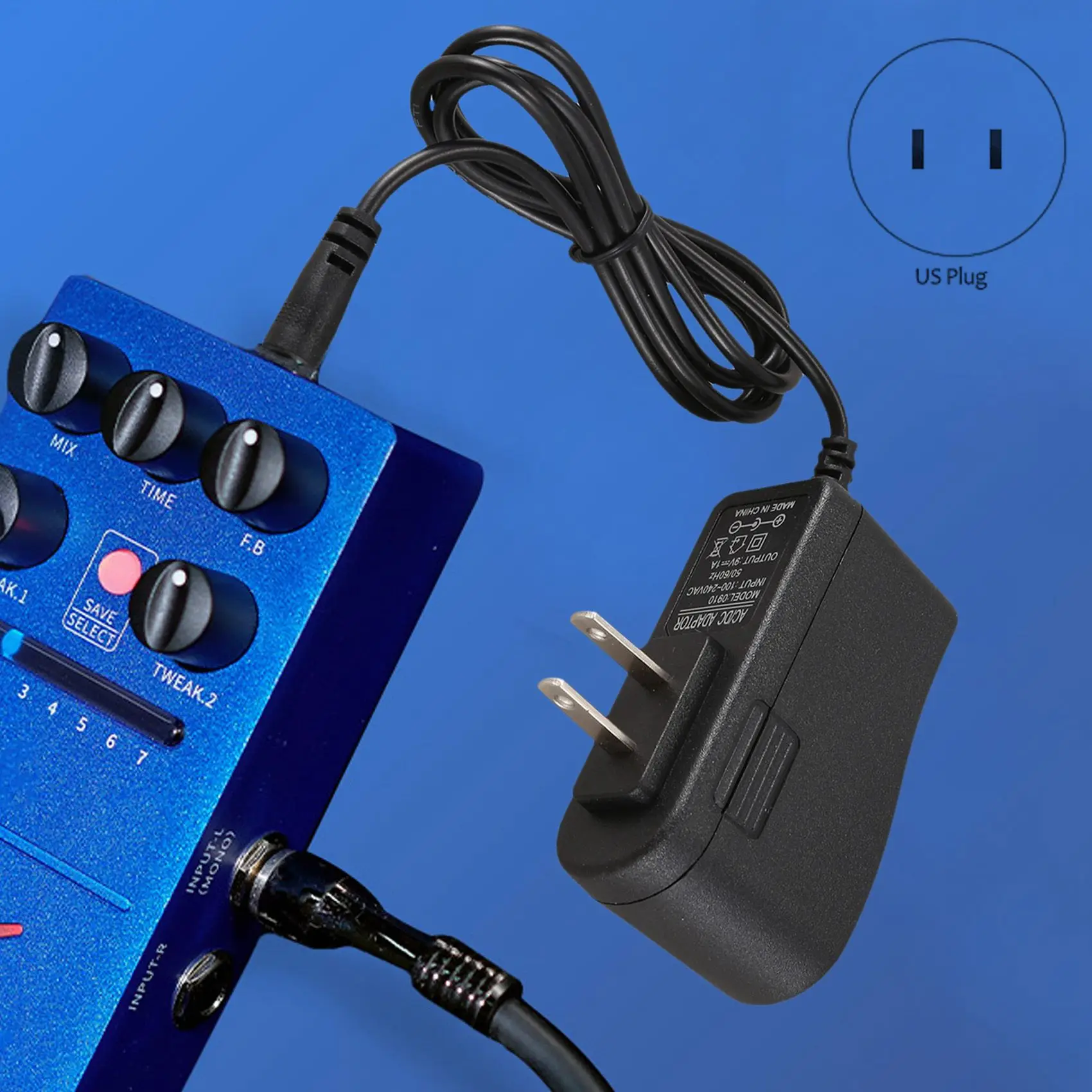 Catu daya pengganti gitar AC Adaptor catu daya pengganti Pedal gitar 9V 1A