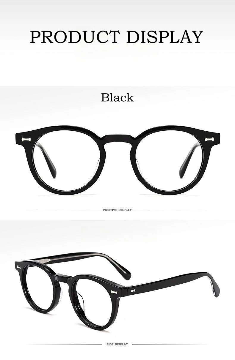 Yimaruili Modetrend Luxus High-End-Acetat Brillen Retro runde optische Brille Rahmen für Männer und Frauen kbt9861 – Detail 9