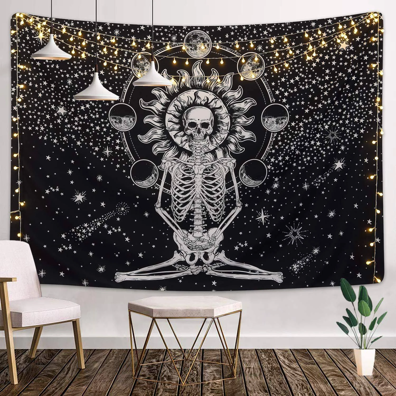VIKAMA Gothic Skull & Skeleton Tapestry, 6 Assorted Designs, Wall Hanging Art for Bedroom Living Room