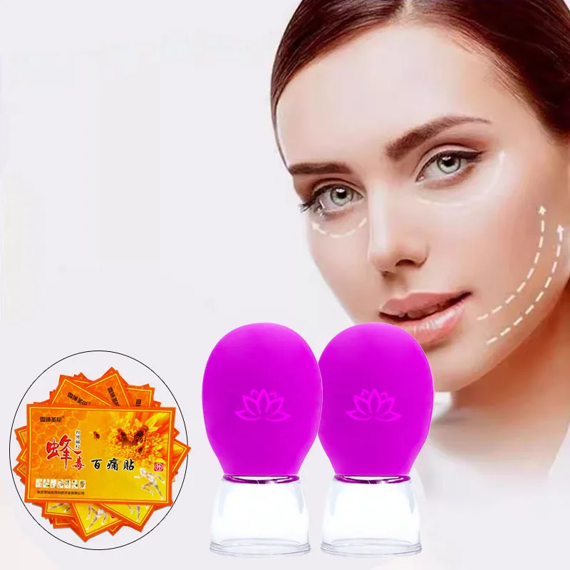 Massage Suction Cups s Cellulite and Fat Massager Vacuum Cupping Glasses Cupping Therapy Set Body.30PCS Bee Venom Magnet Patch