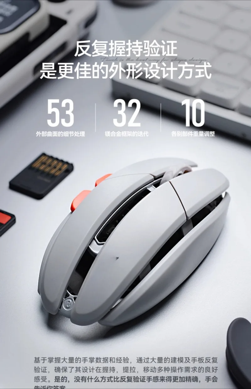 ماوس ألعاب HYPACE Falcon للرياضات الإلكترونية، سماعة لاسلكية تعمل بالبلوتوث، ثلاثي الأوضاع للمكتب، خفيف الوزن 3950 #3