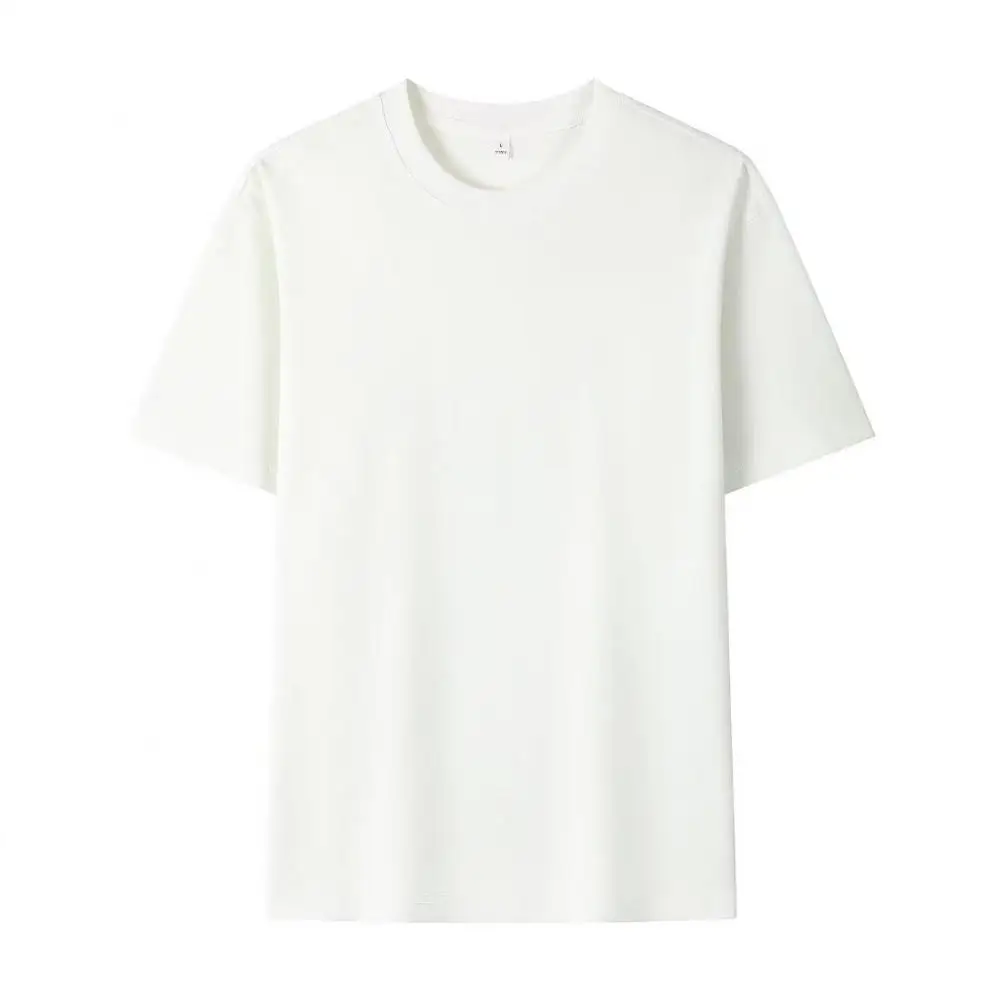 100% القطن الخالص الصيف الراقية العلامة التجارية الرجال قصيرة الأكمام جولة الرقبة نمط عصري نصف كم أعلى تنفس تي شيرت