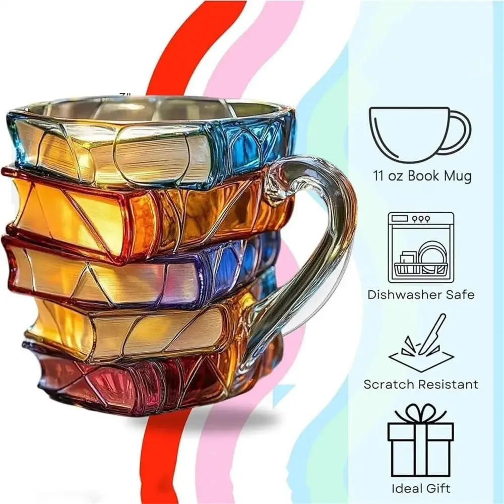 

Creative Safe 3D Painted Book Mug Large Capacity 11oz Coffee Cup Mug Cup Literature Lovers