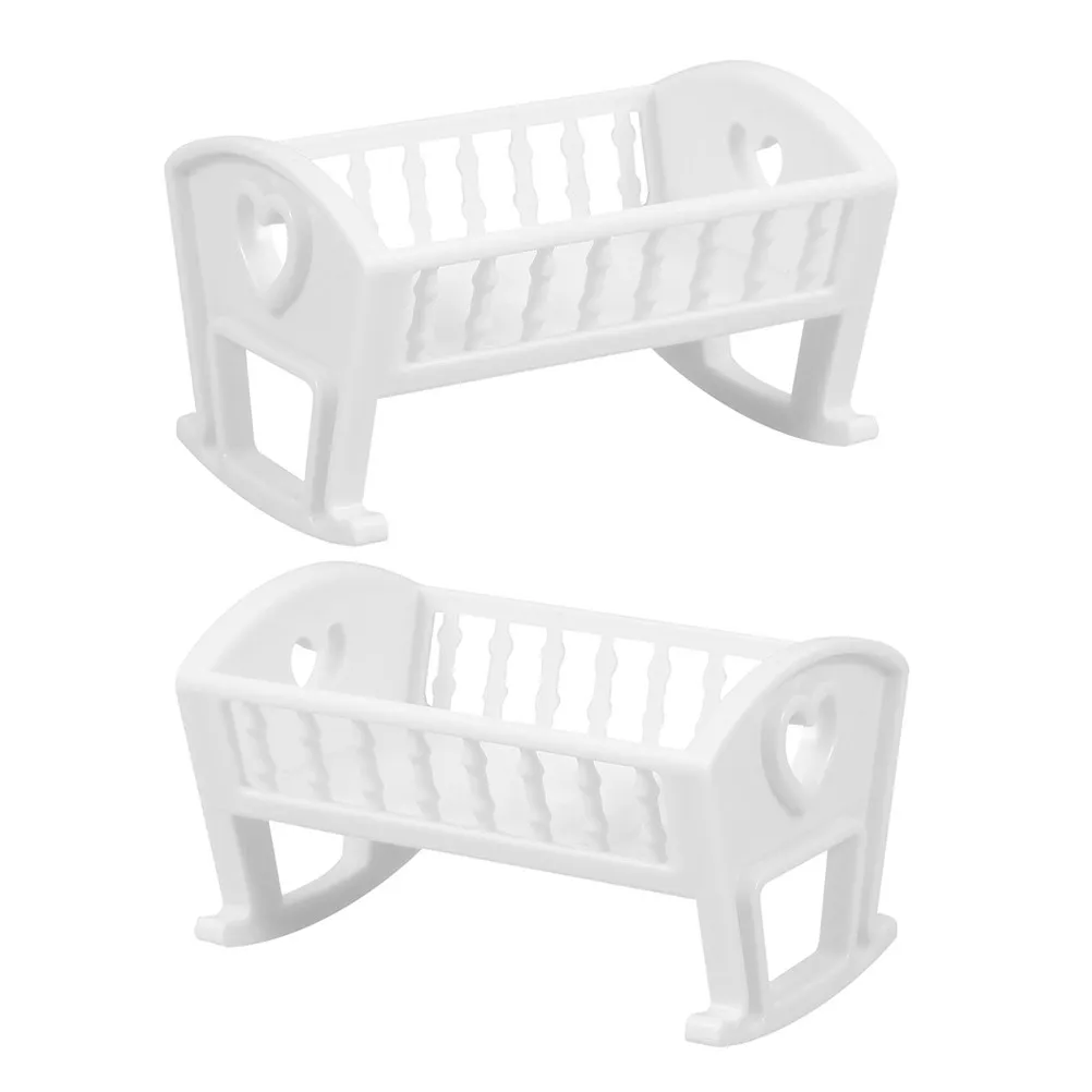 

2Pcs Miniature Baby Bassinet Set Highly Detailed Tiny Crib for Dollhouse Bedroom Fine Craftsmanship Realistic Nursery Decor