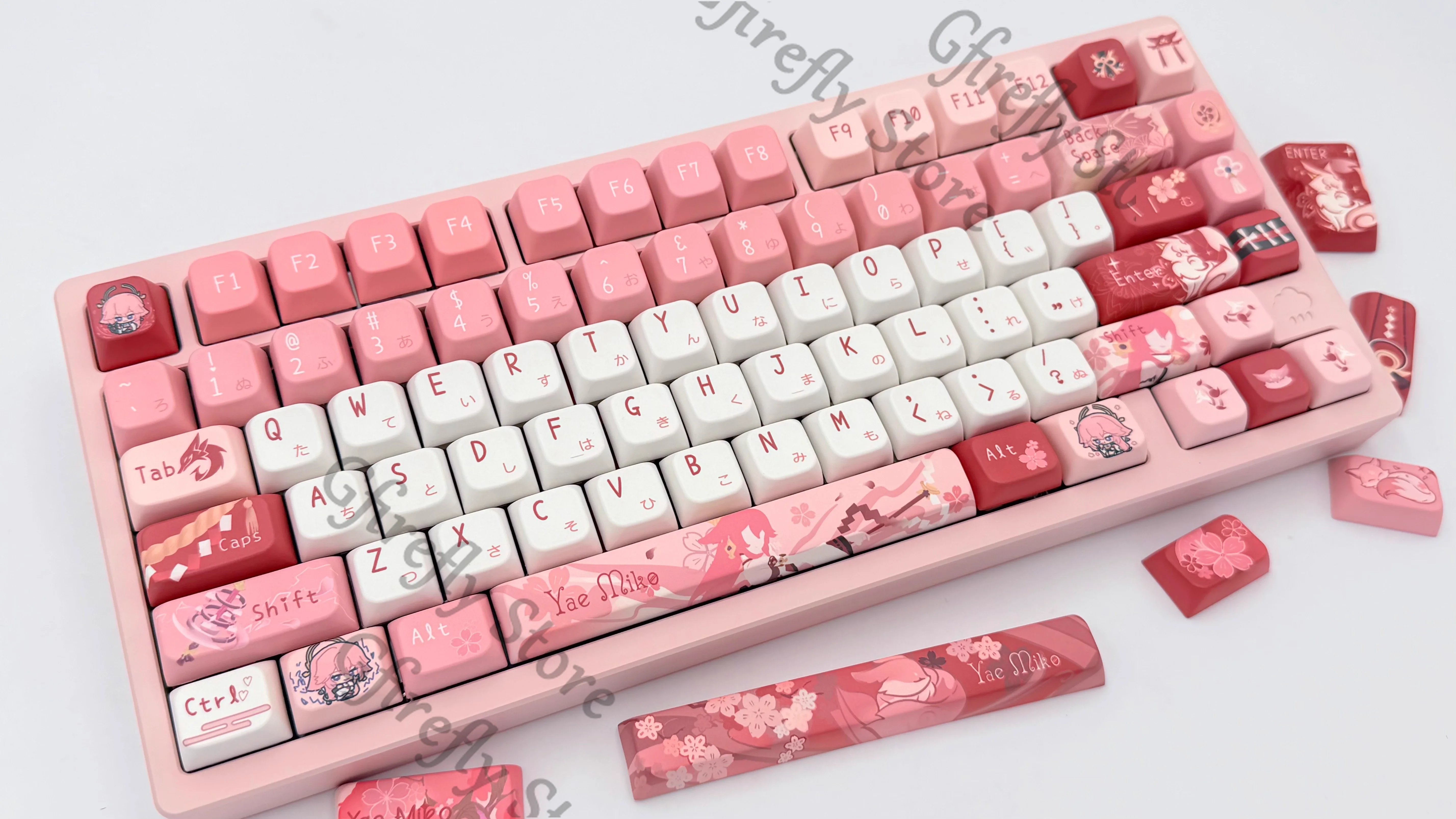 

Genshin Impact Yae Miko Cosplay Computer Original Factory Mda Keycaps Keyboard Cap Anime Ornaments Kforce High Quality Mascot