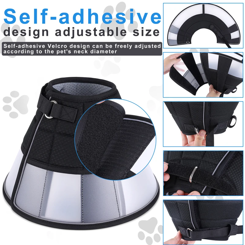 Dog Cone Collar Pet Cone Recovery Collar Comfy Pet Cone Collar Protective Collar for After Surgery Healing E-Collar