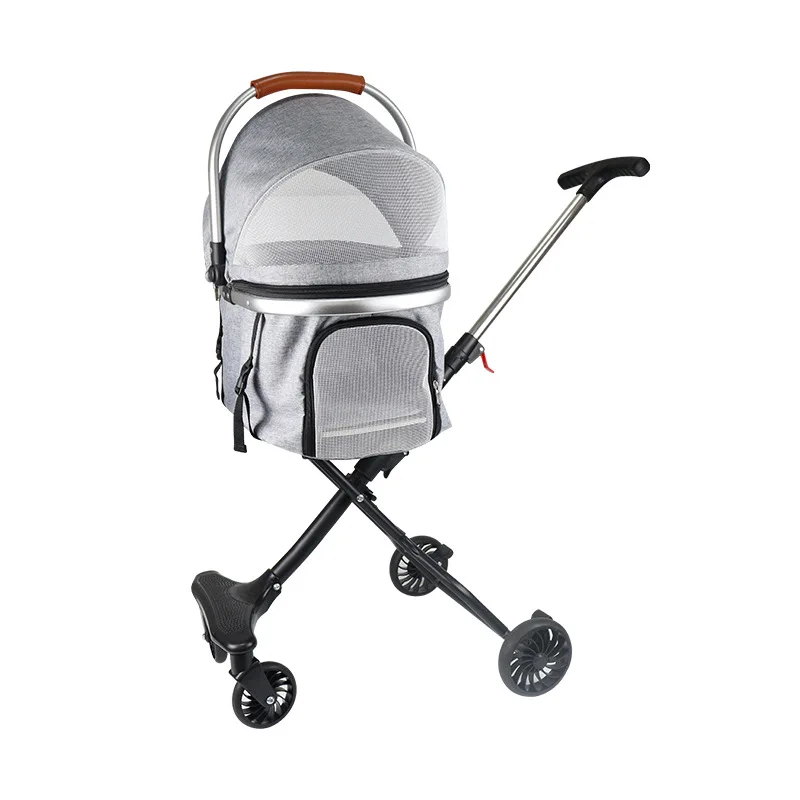 

Lightweight Foldable Bag Detachable Cat Dog Cart 360 Universal Front Wheels Smoothly Pushed Forward Pet Handcart Loading 15kg