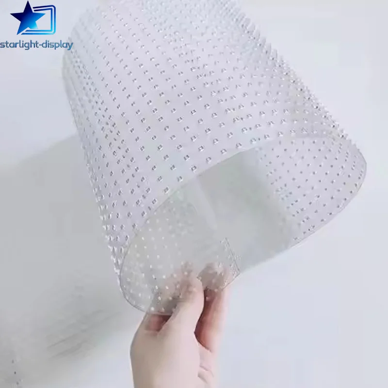 Customized indoor Flexible Led Crystal Film Screen Full Color Transparent Led Flexible Display