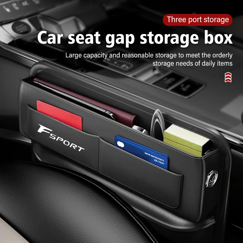 Car Seat Crevice Wallet Phone ID Card Slit Gaps Storage Box For Lexus CT200h F Sport ES LS IS GS LC RC GC RX UX NX LX GX