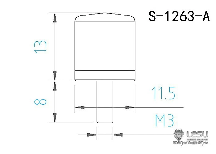 RC 1/14 Kabine 1 Teil Rotierendes Warnlicht LED A Spannung 3V für Tamiya Hydraulikbagger Lader Muldenkipper DIY-Teile – Detail 4