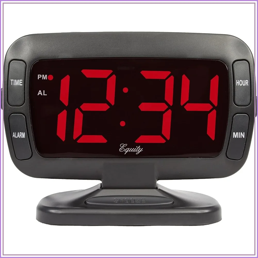 

Large 1.8 Inch Tilt LED Alarm Clock with Snooze & Dimmer, Easy to Read Display