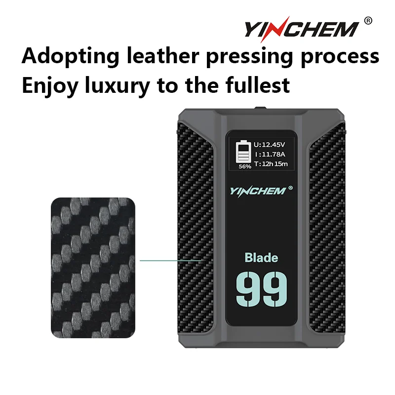 YinChem Blade 50S Blade 99S 45W 65W Batería de montaje en V Mini bolsillo Gran capacidad Interfaz USB dual Batería de salida de D-TAP dual