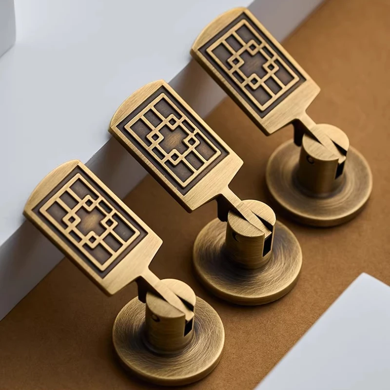 Antique Drawer Cabinet Wardrobe Door Hardware Furniture Copper Cabinet Handle Single Hole New Chinese Style Brass Pendant Handle