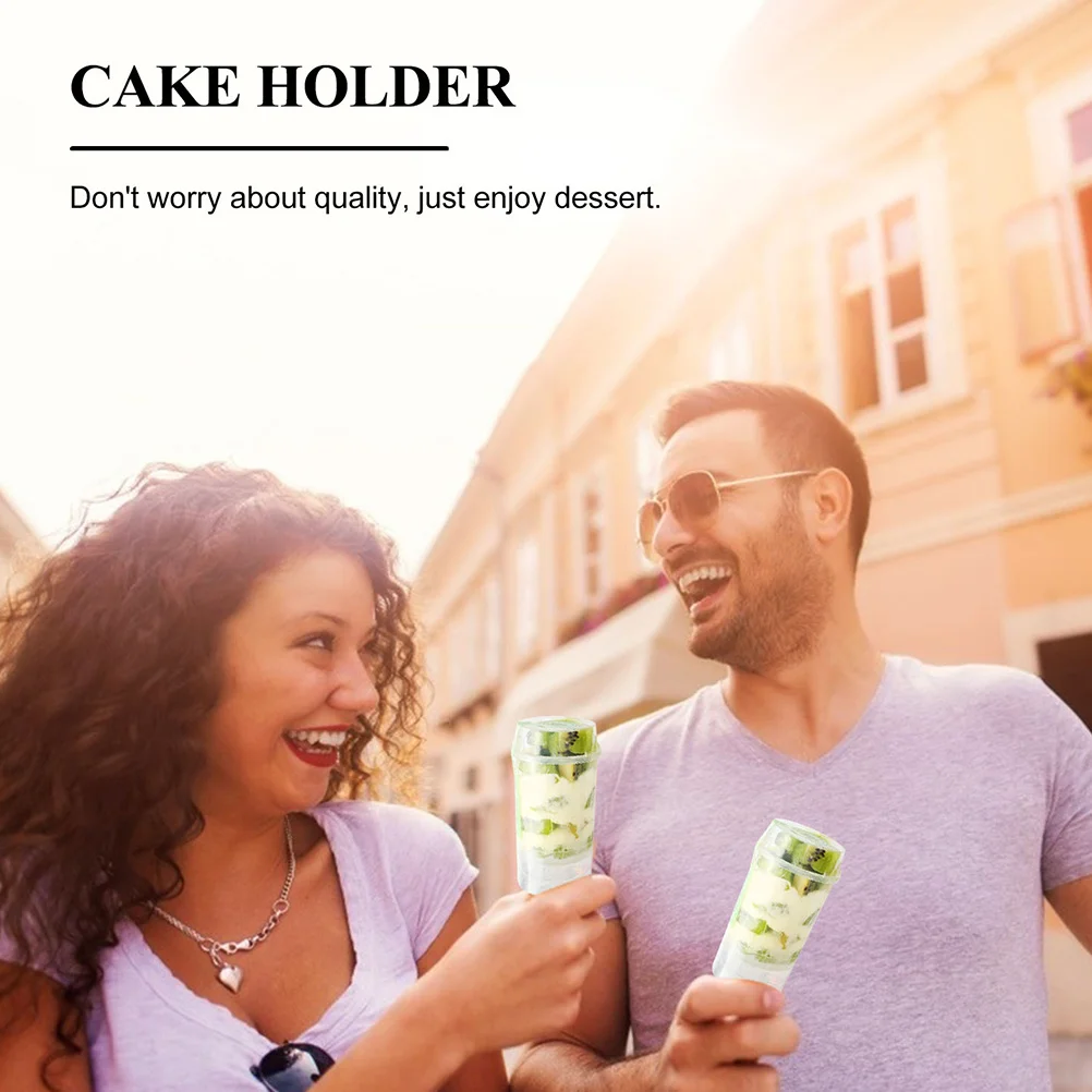 

25Pcs Push Cake Tubes Plastic Cake Holders Leak-Proof Fit for DIY Cakes Ice Cream Jelly Cheesecake Easy Wash Reusable