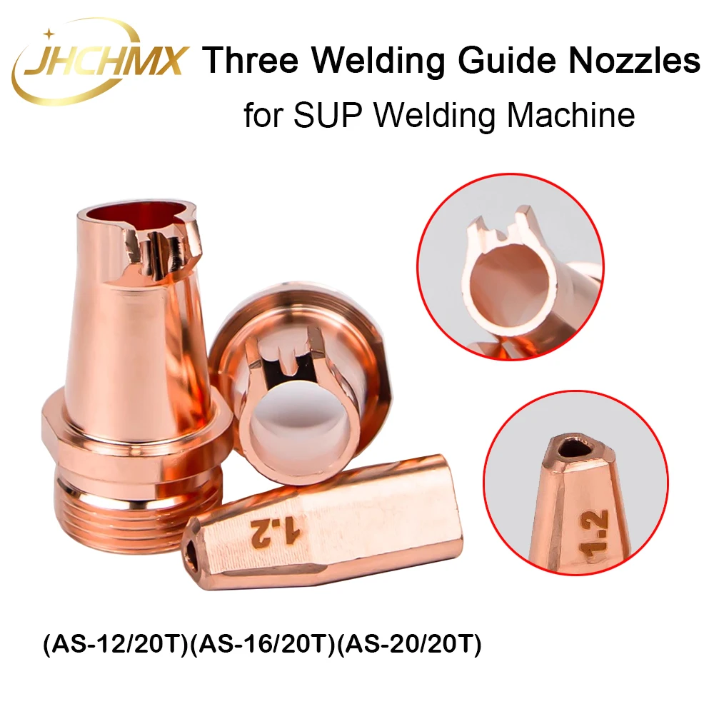 

JHCHMX Fiber Laser CQWY Handheld Three Hole Welding Nozzles AS-12/16/20 20T Guide Nozzles 1.2/1.6/2.0 for SUP Welding Gun Parts