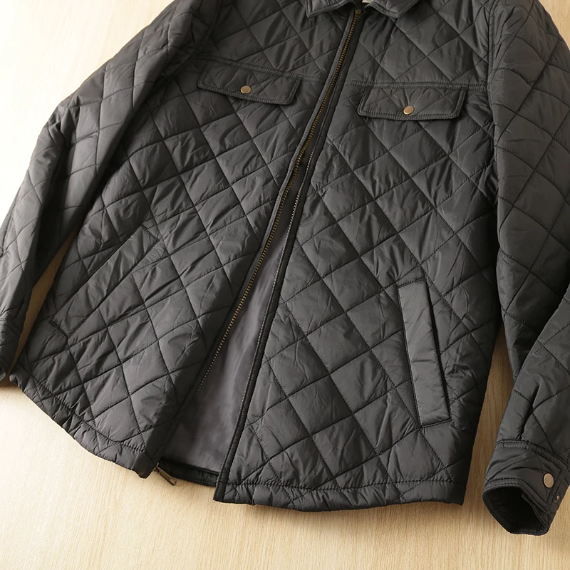 

Lightweight Waterproof Diamond Pattern Cotton Jaet Men's Outdoor Casual Autumn Winter Coat Sli Urban Faion Coat