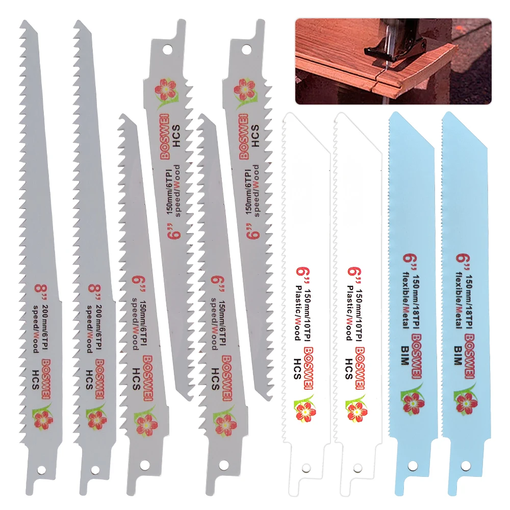 10Pcs Reciprocating Saw Blade Hand Saw  Wood Metal Reciprocating Saw Power Tools Accessories