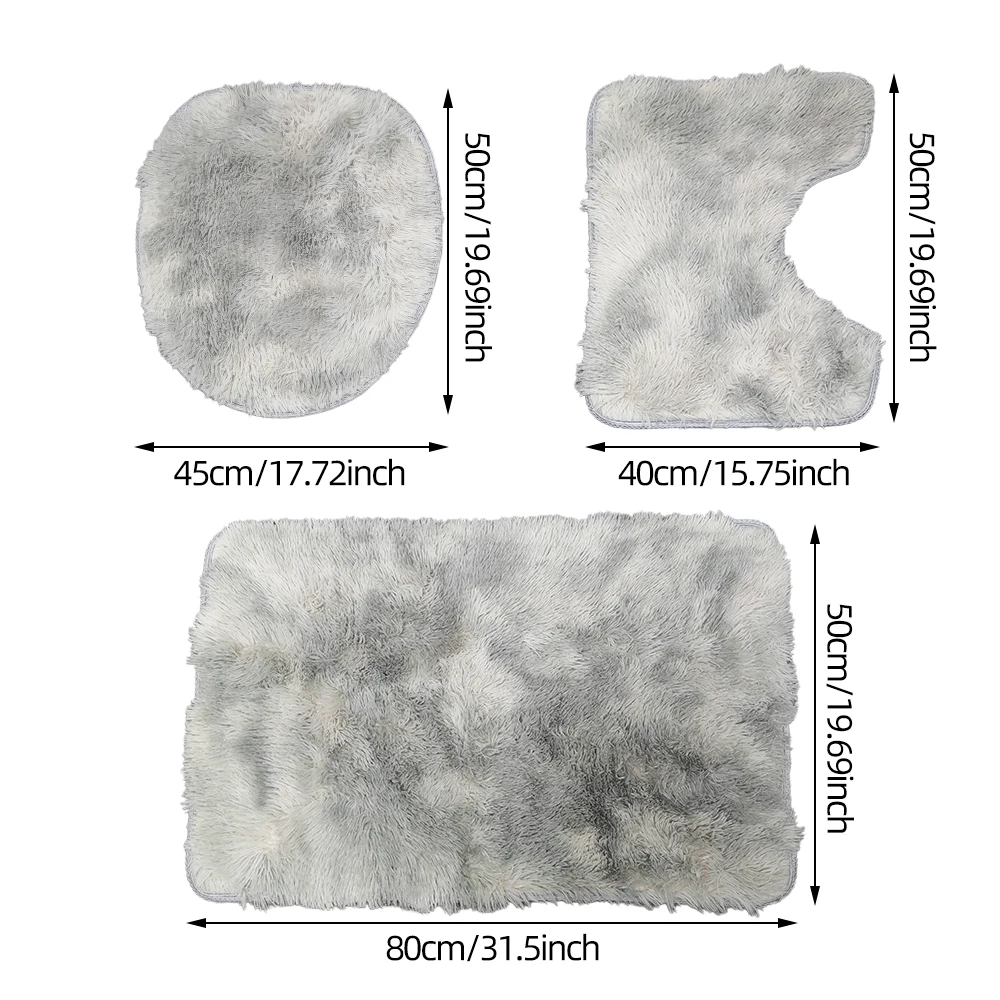 Toiletbrilhoezen 3-delige set badmat douchekamer vloerkleed huis badkamer herfst en winter warmte antislip absorberend deurmat badkuip decoratie tapijt