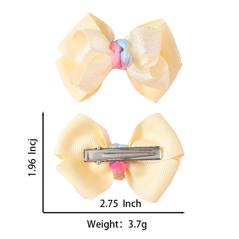 2Pcs/Set New Solid Hairpins Bows for Baby Fashion Bright Hair Accessories Hair Clips Girls Hairpins Children Barrettes Wholesale