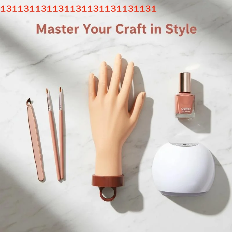 Mannequin Nail Practice Hand With Adjustable Desktop Bracket Bendable False Hands for Nail Art Training Acrylic Gel Salon School