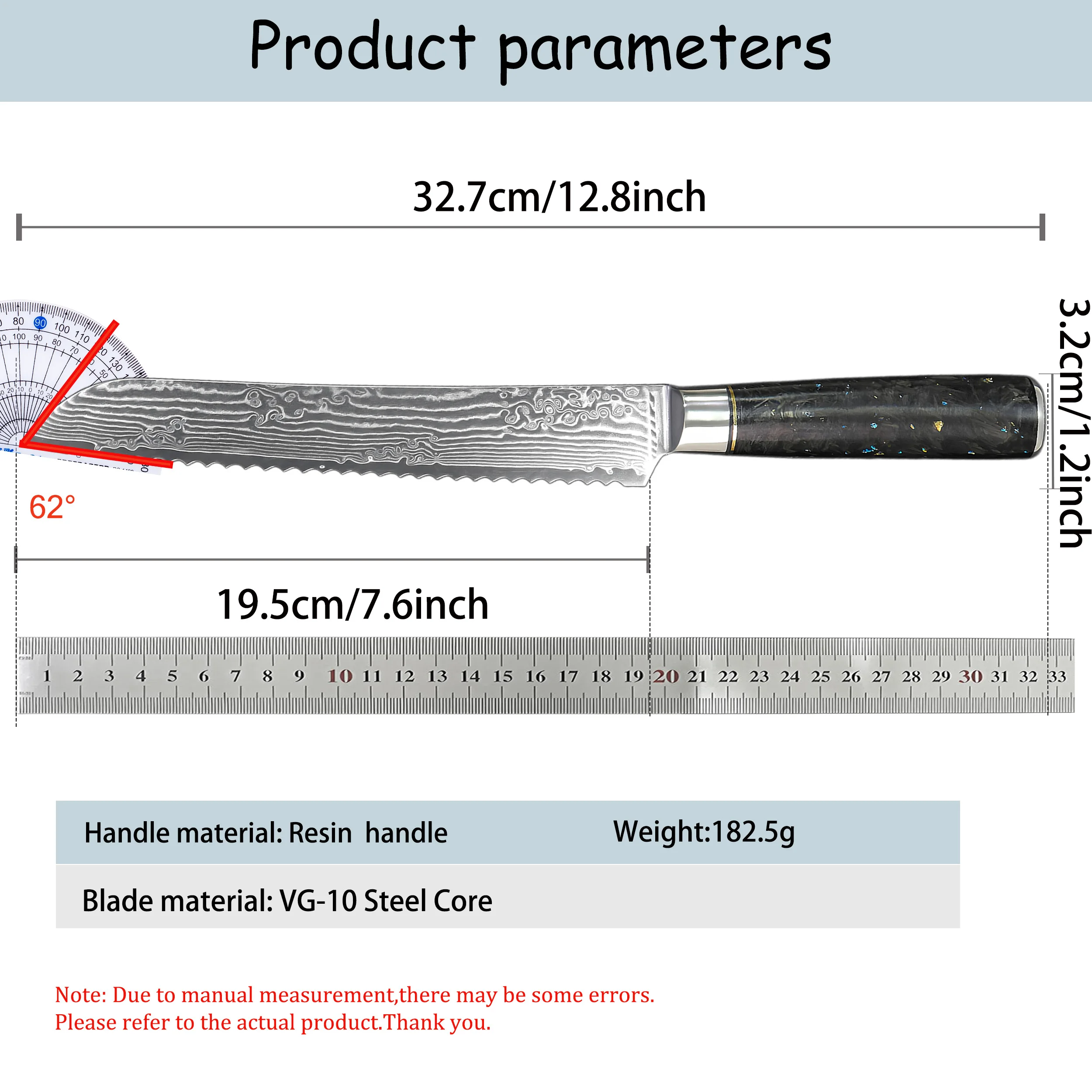 New Damascus Steel 67 layers Bread Knife Fruit Knife Chef Knife Cheese Cake Bread Slicing Knife Kitchen Knives Baking Essentials
