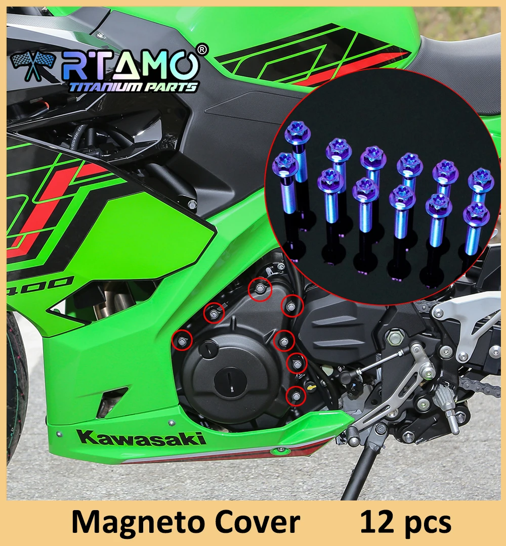 RTAMO Titanium Bolt Nut for Kawwasaki Ninja400 Cluntch Cover Engine Oil Bolt Front Footrest Screw Motorcycle Bolt