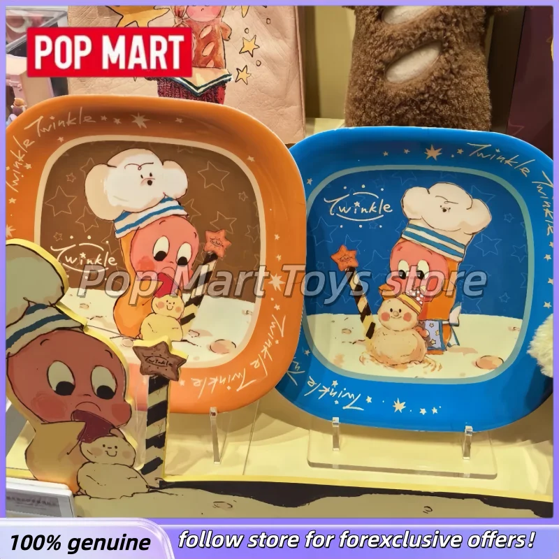 

Оригинальная серия POP MART Twinkle Twinkle Moon Gelato: Милая квадратная тарелка 25 см, круглая тарелка, полезный домашний декор, отличный подарок.
