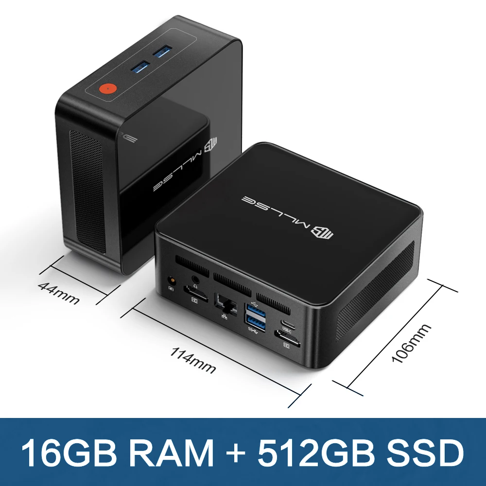 MLLSE G1 Mini PC AMD Ryzen5 5500U Processor 16GB DDR4 512GB SSD WiFi-5 BT4.2 Win11 Pro Mini Computer voor Game & Werk