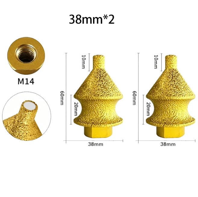 M14 Diamond Beveling Chamfer Bit 4-In-1 38/50MM Diamond Chamfering Bit for Enlarging/ Polishing and Bevelling The Exsit Holes