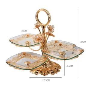 Fruit trays in Elegant Glass Fruit Basket Fruit Flame Cake Support 4 Layers Glass Buffet serving family dining room tray 10 Main Luxury Frute Sales - №4