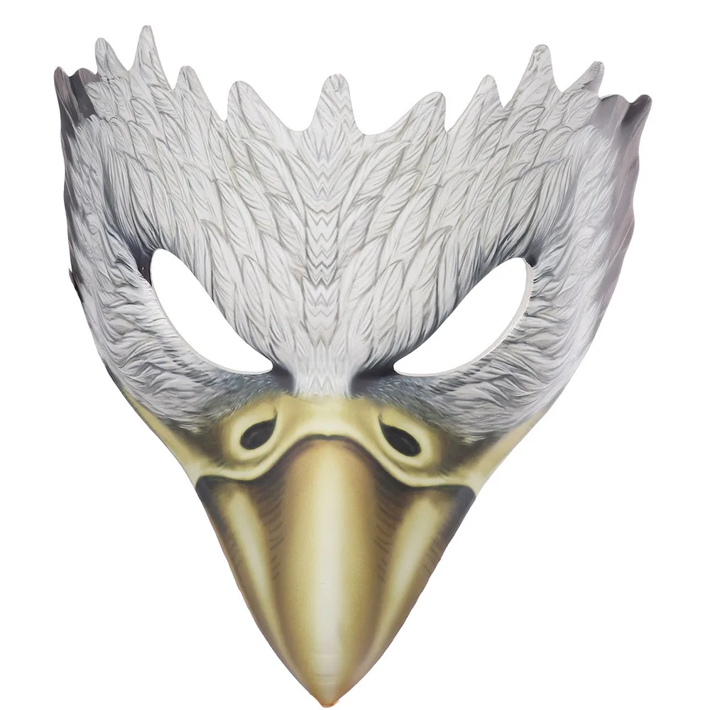 

PU Leather Halloween Eagle Mask with Elastic Belt Handmade Animal Cosplay Mask Realistic Funny Masquerade Face Masks Purim Party