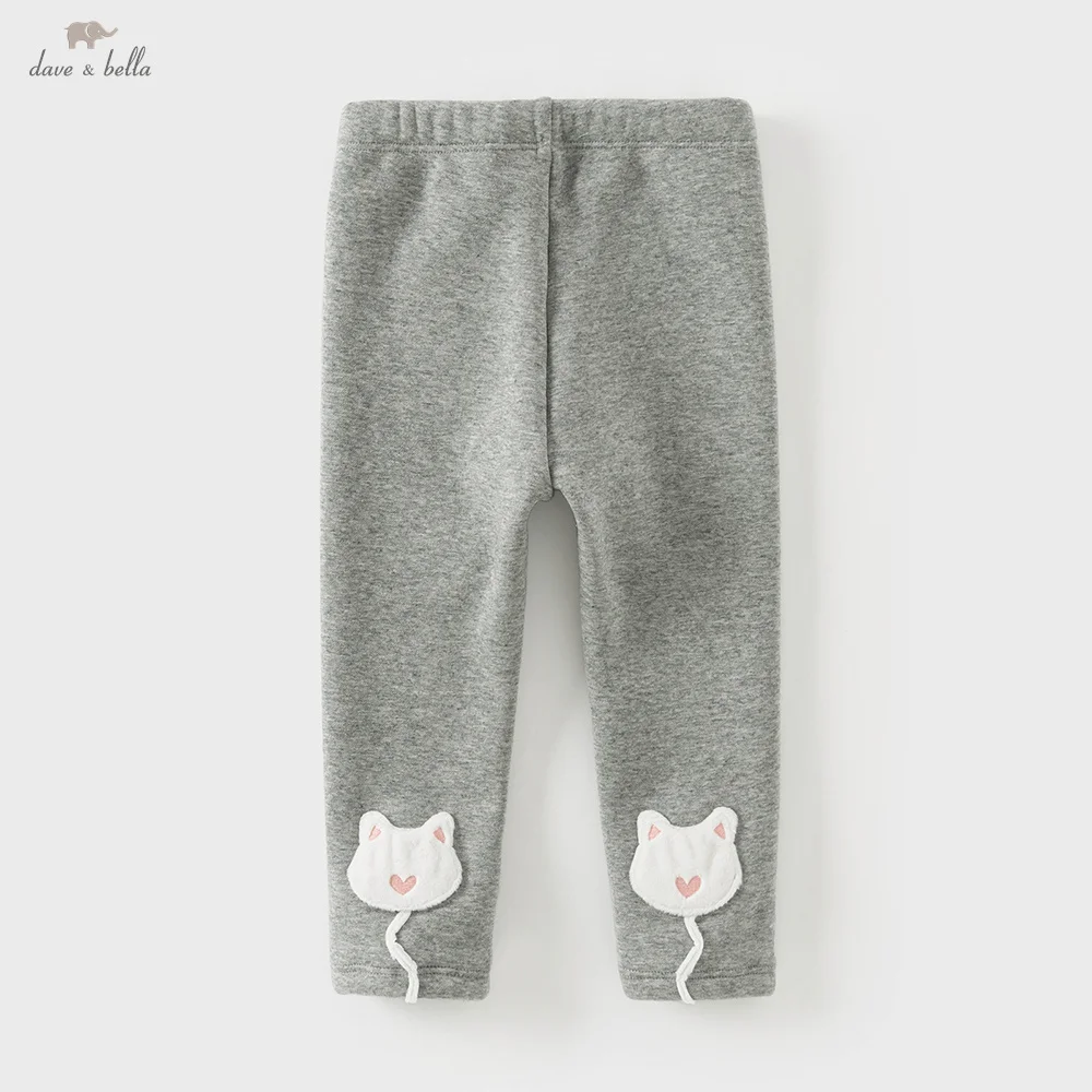 Dave Bella Children Leggings Autumn Winter Baby Thick Pants Girls Cotton Velvet Trousers Casual Elastic Pants Outdoor DB4242594