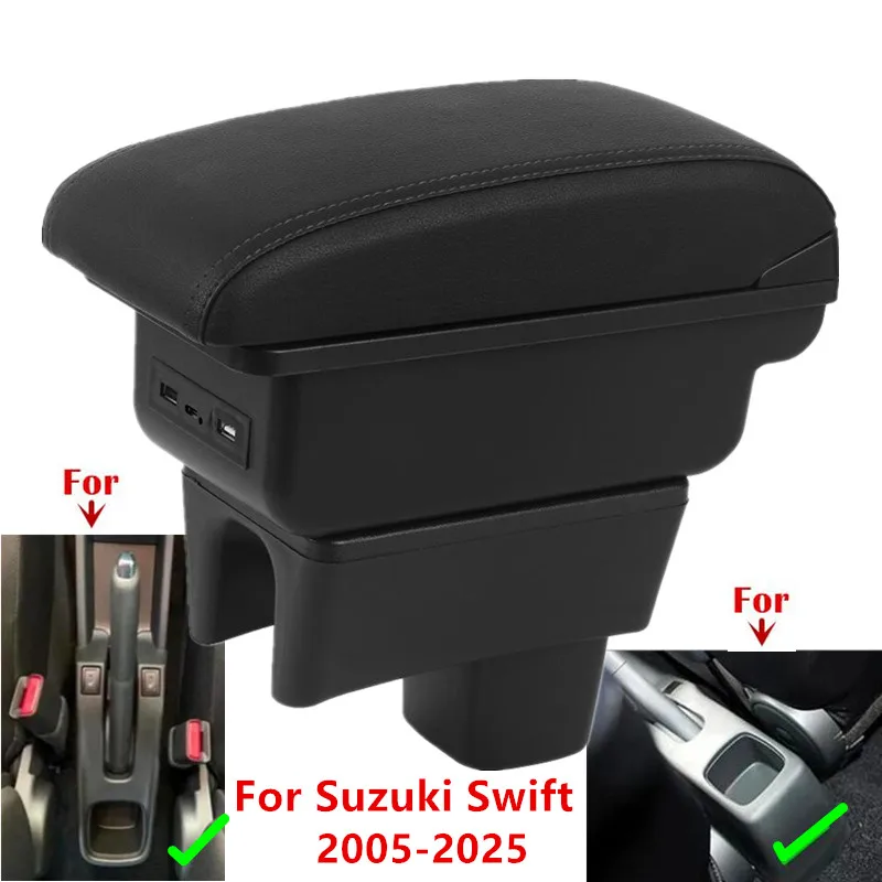 Para Suzuki Swift caja de reposabrazos para Suzuki Swift reposabrazos de coche 2005-2025 accesorios de coche detalles interiores caja de almacenamiento piezas de reequipamiento