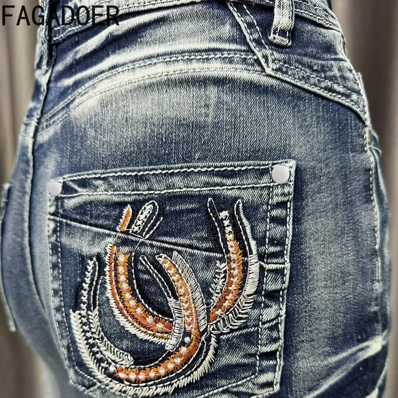FAGADOER Y2k Retro Fashion Tassels Patchwork Denim Shorts Women Blue American Vintage High Waist Jeans Shorts Hot Girl Bottoms
