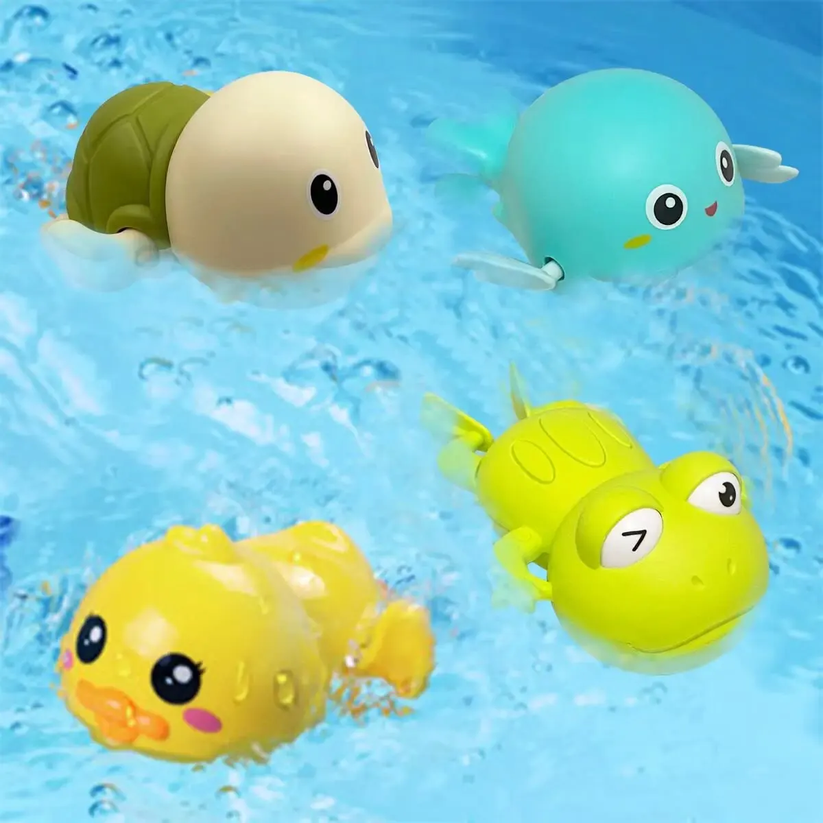 1pc Baby Bathing and Water Playing Toys Ducks, Dolphins, Swimming, Floating Clockwork Toys