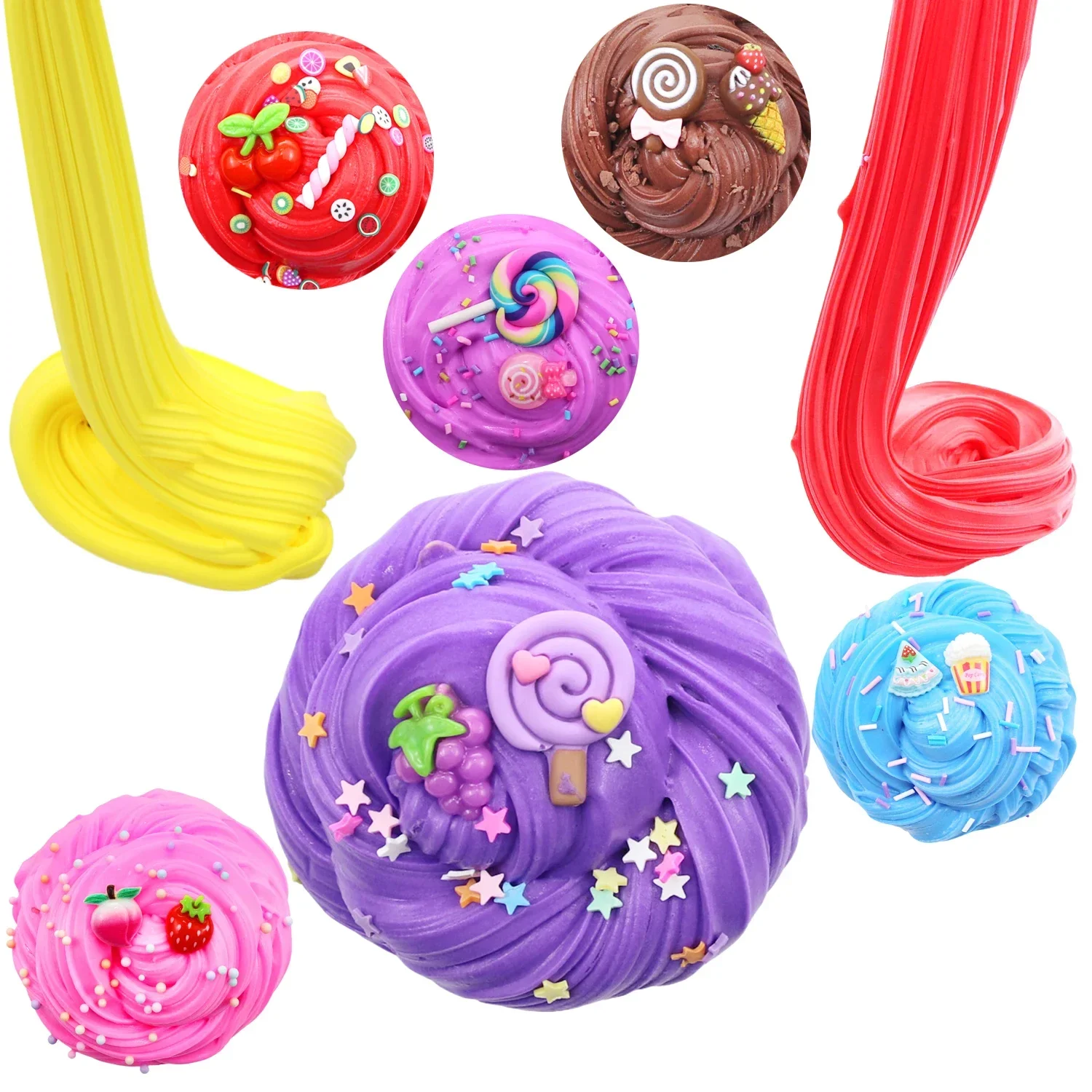 Slime Fluffy Kit for Enfant Cotton Mud Butter Mud No Sedimentation Color Mud Clay Slime Bambini Plasticine Toys