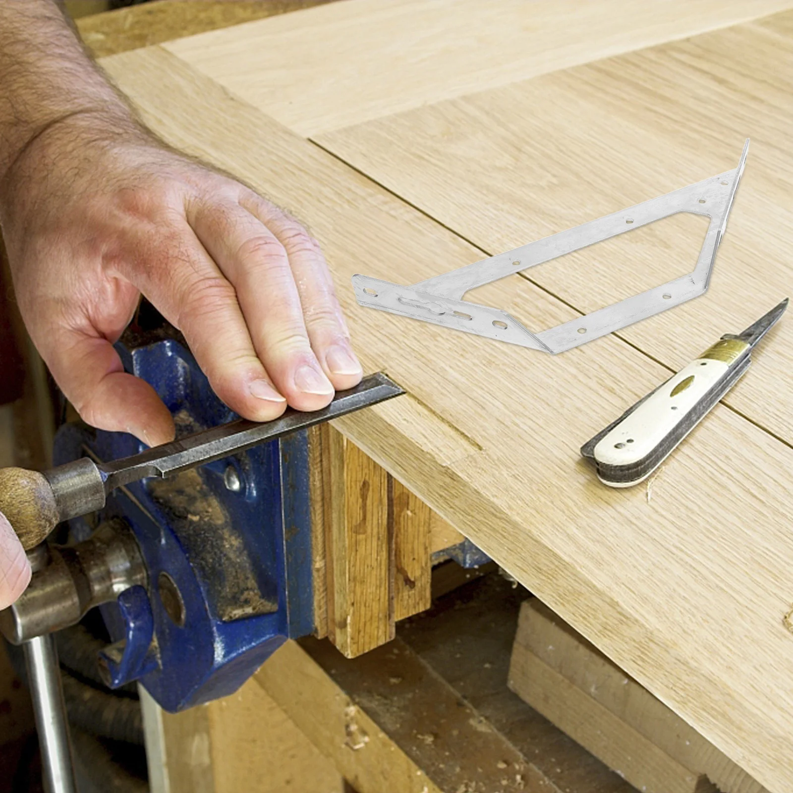 

2pcs Stainless Steel Corner Brackets Heavy Duty Trapezoidal Angle Bracket For Wood Furniture Shelf Support Mounting Braces