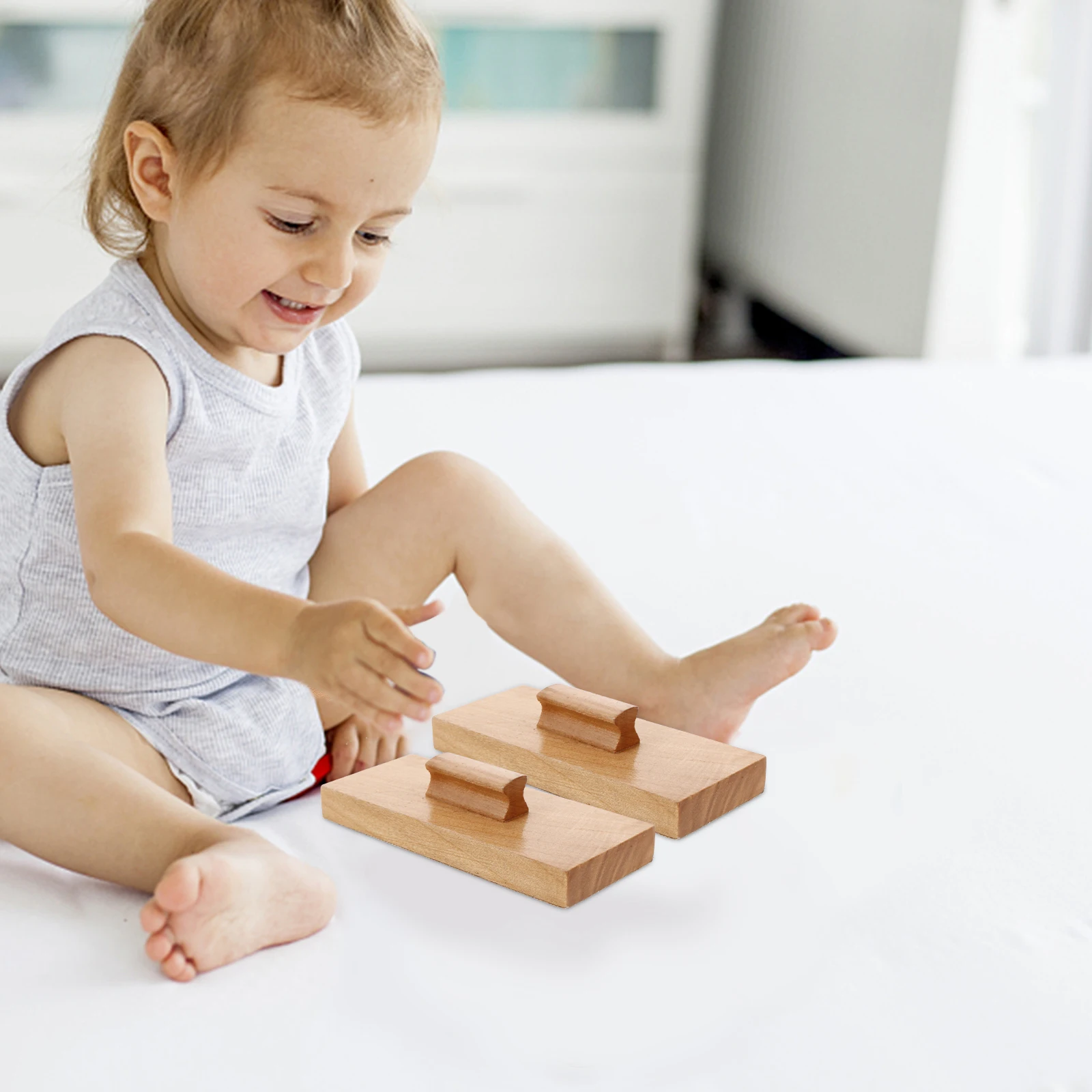 

1PC Sound Effect Instrument Kids Musical Instruments Toddler Sand Blocks Music Learning Toys Wind Wood Rhythm Brown