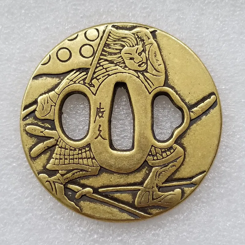 

Antique thickened hilt brass, Chinese style, antique coins