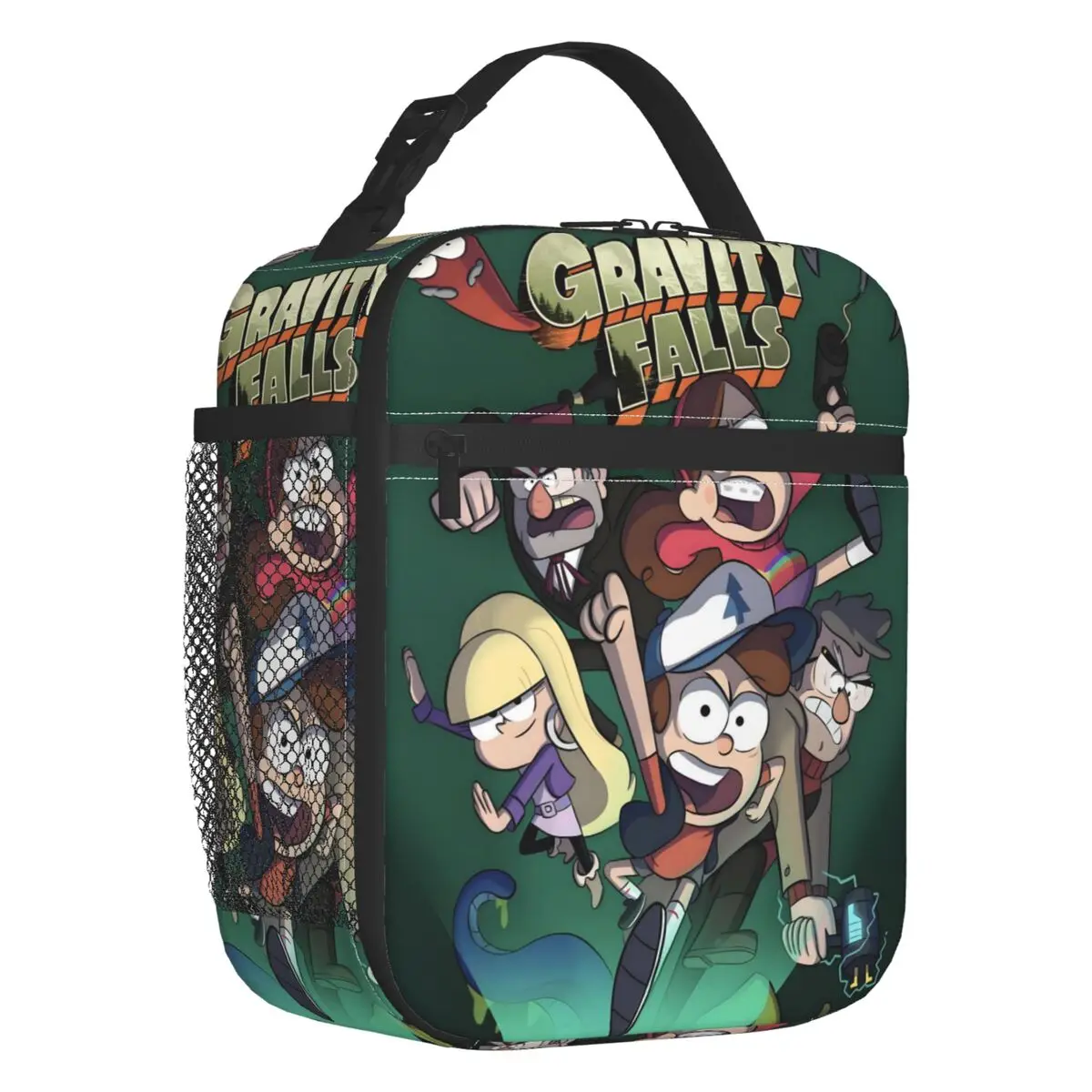 

Изготовленная на заказ термоизолированная сумка для обеда Gravity Falls, пленка для классической печати, многоразовый контейнер для обеда для хранения на открытом воздухе, коробка для еды